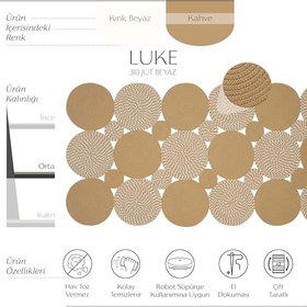 Resim Cool Halı Luke Kahverengi Yıkanabilir Mutfak Halısı Dekoratif Leke Tutmayan Hasır Tezgah Önü Mutfak Paspası 