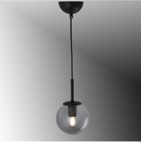 Resim Tt604-1-fullsy Tt Ayd. Mat Siyah Tijli Glop Camlı Tekli Avize Siyah - Bal Cam 