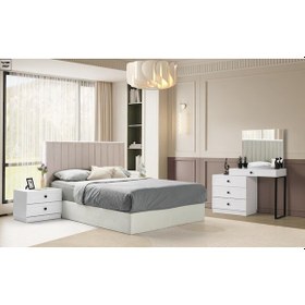Resim Bianora Mdf Membran 6 Kapaklı Gardırop ve Yatak Odası Takımı - Baza Hariç 