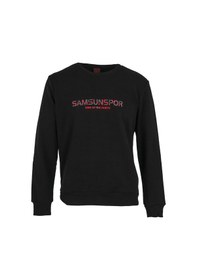 Resim Samsunspor Baskılı Bisiklet Yaka Siyah Sweat Siyah 