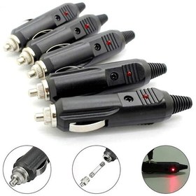 Resim 5 Adet - 12v Oto Araç Çakmak Fiş Erkek Sigortalı Ledli - Demonte 