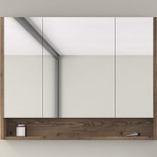 Resim Bonitobagno BNT1001 Lidya Aynalı 100 cm Banyo Dolabı Üst Modül Ceviz 