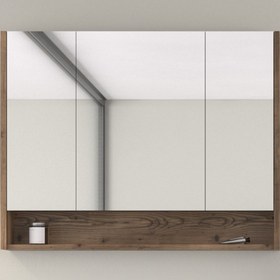 Resim Bonitobagno BNT1001 Lidya Aynalı 100 cm Banyo Dolabı Üst Modül Ceviz 