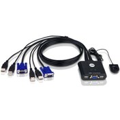 Resim Aten Cs22U 2Li Otomatik Usb Kvm Switch Kablolariy 
