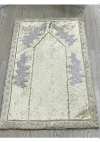 Resim Kadife Seccade Çeyizlik Güpürlü Aplikli 