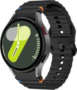 Resim Samsung Watch 46mm Gear S3 22mm Honor Magic 2 46mm Kordon Dekoratif Örgü Çizgili Spor Silikon Kayış 