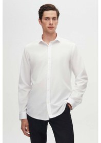 Resim D'S Damat Ds Damat Slim Fit Beyaz Italyan Yaka Dar Kesim Klasik Kravatlık Uzun Kollu Kolay Ütülenebilir Nefes 2HF02ORT4185 Beyaz 