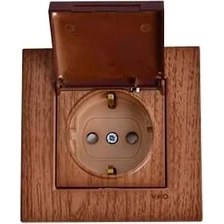 Resim Novella Ceviz Kapaklı Topraklı Priz Vakumlu Paket Çarpma Karşıtı Çabuk Bağlantı 