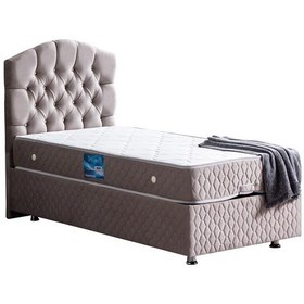 Resim Setaymobilya Baza, Zümrüt Gri Tek Kişilik Baza + Başlık + Orthosoft Yatak 