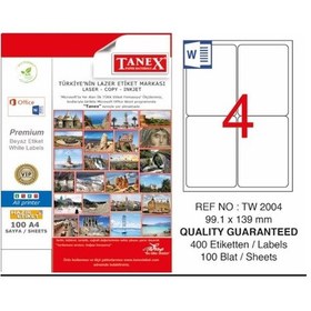 Resim Tanex 99.1X139 Laser Etiket Tw-2004 