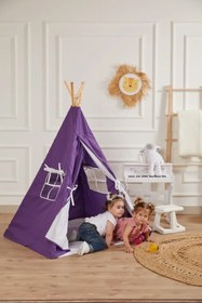 Resim Kızılderili Çocuk Oyun Çadırı - Mor 