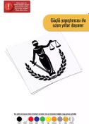 Resim Genel Markalar Adalet Sembolü Sticker Oto Motor Laptop Duvar Folyo Sticker 40 X 40 Cm 
