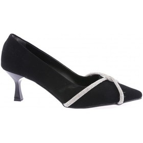 Resim Dgn Fb-46-23y Kadin Silver Taşli Bantli Topuklu Ayakkabi FB-46-1563-R1700 Siyah Velvet 