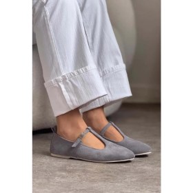 Resim Stilbagshoes JEANE HAKİKİ DERİ SÜET KADIN BABET GRİ 