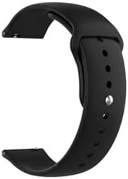 Resim Gpack Samsung Galaxy Active 2 40mm ile Uyumlu Kordon, Mat Düz Renkli Silikon, Siyah 