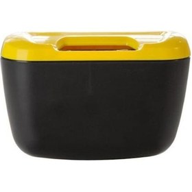 Resim Sarı Dayanıklı Çöp Kutusu Çıkarılabilir Kancalar Enkaz Tutucu Araç Araç İçin Hafif Çöp Kutusu 