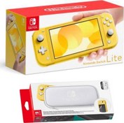 Resim Switch Lite Konsol Sarı - Taşıma Çantası - Ekran Koruyucu Set Nintendo