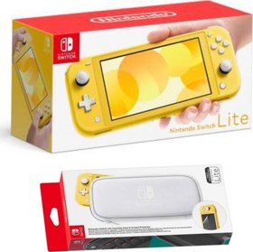 Resim Switch Lite Konsol Sarı - Taşıma Çantası - Ekran Koruyucu Set Nintendo