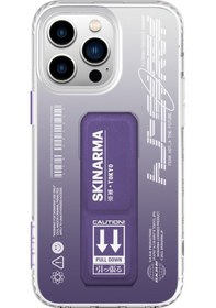 Resim İphone 14 Pro Uyumlu Kılıf Skinarma Standlı Şeffaf Tasarımlı Taihi Kobai Kapak 