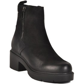 Resim Siyah Nubuk Hakiki Deri Kadın Bot 2454601k Z Siyah Nubuk 