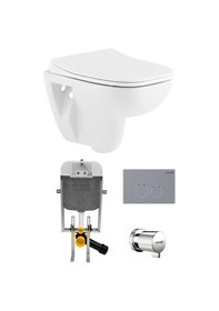 Resim Seramiksan Petite Asma Klozet + Yavaş Kapanır Kapak + Creavit Gömme Rezervuar Beyaz 
