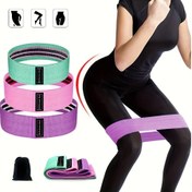 Resim 3 adet Kaymaz Yoga Direnç Bantları, Esneklik, Güçlendirme, Kalça, Diz Koşuları ve Vücut Çalışmaları için Uygun - Pembe, Mor, Yeşil - Dayanıklı Polyester Karışımı, Evde Spor Salonu ve Seyahat için İdeal, Fitness Direnç Bantları | Çok Fonksiyonlu Fitness Aracı | Kaymaz Tasarım 