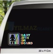 Resim Arabada Savaşçı Bebek Var Hologram Oto Sticker Etiket Çıkartma 