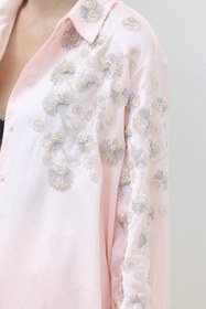 Resim EMBROIDERED OVERSIZE SHIRT - Peach Blush / 36 