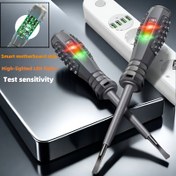 Resim 2 Adet Yüksek Torklu Çok Fonksiyonlu Elektrikçi Tornavida Seti – Renkli Işıklı, Manyetik Uçlar ve Kalem Test Cihazı İçerir: Nötr ve Canlı Tel Tespit, Düz ve Phillips Başlıklar, Parlak LED Kesici Dedektör, Akülü Ev Kablolama Kontrolü için Akıllı Test Kalemi 