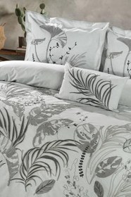 Resim Jadore Çift Kişilik Comforter Set/Gri Gri 240 x 260 