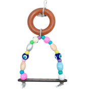 Resim Askılı Muhabbet Kuşu Salıncağı Kuş Tüneği 