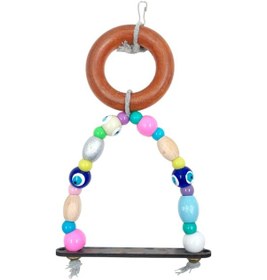 Resim Askılı Muhabbet Kuşu Salıncağı Kuş Tüneği 