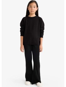 Resim Defacto Kız Çocuk Beli Lastikli Flare Fit Pantolon F3823a825wnbk81 Siyah 
