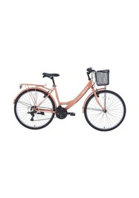 Resim Bisan Lotus Kadın Şehir Bisikleti 34cm V 24 Jant 21 Vites Mercan Beyaz Çok Renkli 