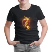 Resim Flash - Lightening Siyah Çocuk Tshirt 