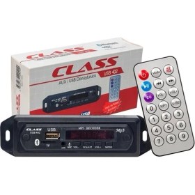 Resim Class USB-402 Bluetooth/aux Usb/sd/mmc Mıkrofonlu Kumandalı Oto Teyp Çevirici Dijital Player Siyah 