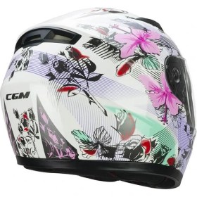 Resim Cgm 265S Lucky Musıc Çocuk Kapalı Motosiklet Kaskı Beyaz-Pembe / Ys 