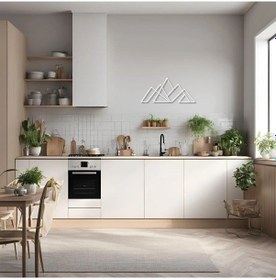 Resim Şık Metal Tablo Çizgisel Dağ Linear Mountain Metal Duvar Tablosu Doğal 