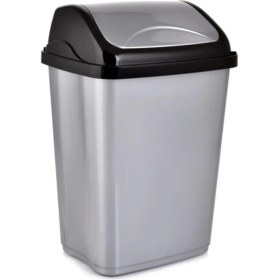 Resim Poly Time Polytime Sallanır Kapak Ofis Banyo Mutfak Bahçe Çöp Kutusu Kovası / 35 Litre / Gri / 57x38x30 Cm. 