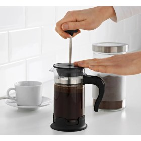 Resim PremiumPort Şeffaf Cam French Press 400 Ml, Bitki Çayı ve Kahve Demliği, 17 cm Yüksekli 