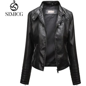 Resim Kadın Deri Ceket İnce İlkbahar Ve Sonbahar Ceketi Siyah 