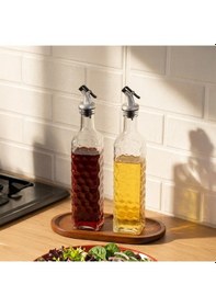 Resim Porsima Dhz90116-1 2li Sızdırmaz Kapaklı Cam Yağlık Sirkelik Yağdanlık 500ml 