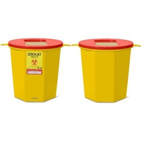 Resim Tıbbi Atık Kovası 5 Litre 10 Adet - Tıbbi Atık Kutusu 