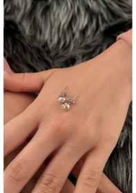 Resim Fiyonk Kuyumculuk 14 Ayar Altın Beyaz Işıltılı Top Küpe Orta 001 