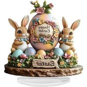 Resim Pazly Yumurtaları X Tavşan Paskalya Masaüstü İnç İnç Homyl Dekoru Akrilik 7.87 7.72 2d Xk 7.72 İnç X 7.87 İnç 