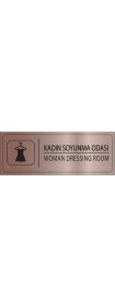 Resim Mayeka Kadın Soyunma Odası Isimlik Bronz Metal Kapı Isimliği Levhası Yönlendirme Tabelası 