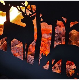 Resim Geyik Desenli Şömine 