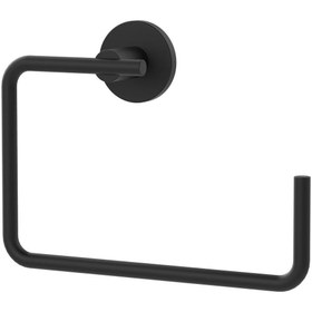 Resim Monavit Mira 21 Cm Siyah Alüminyum Banyo Yuvarlak Havluluk A13807 