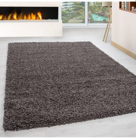 Resim Soft Shaggy Halı Yüksek Tüylü Düz Sütlü Kahve Rengi Çocuk Odası Oturma Odası Salon Mutfak Halı 