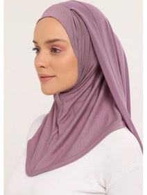 Resim Altobeh Hazır Lüks Pratik Hijablı Şifon Şal Açık Maron 